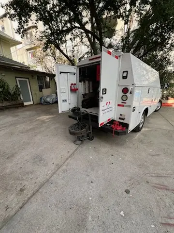 Magnet Plumbing service vehicle on-site for Sewer Line Repair in Arcadia